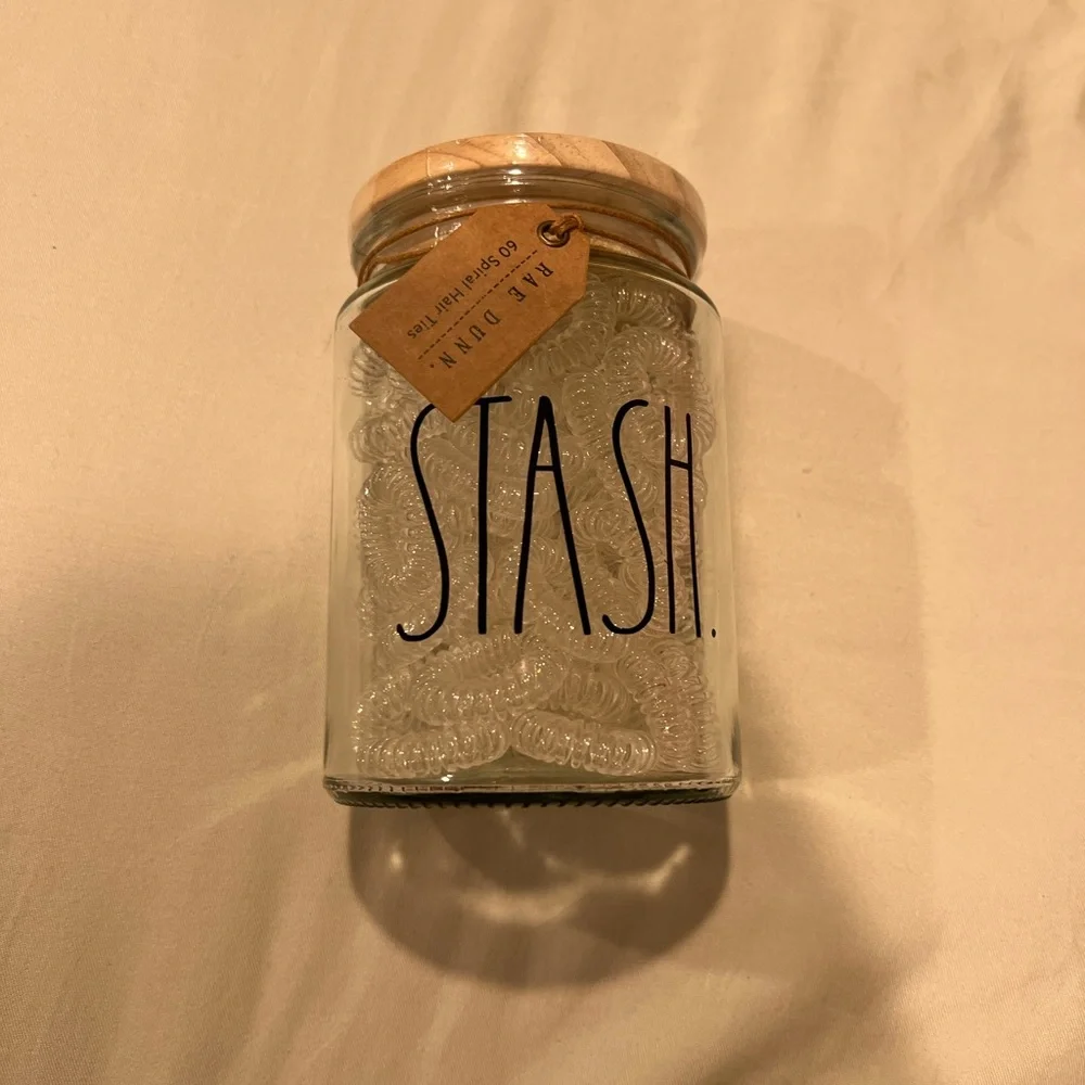 Rae Dunn Hair Tie With Reusable Jar